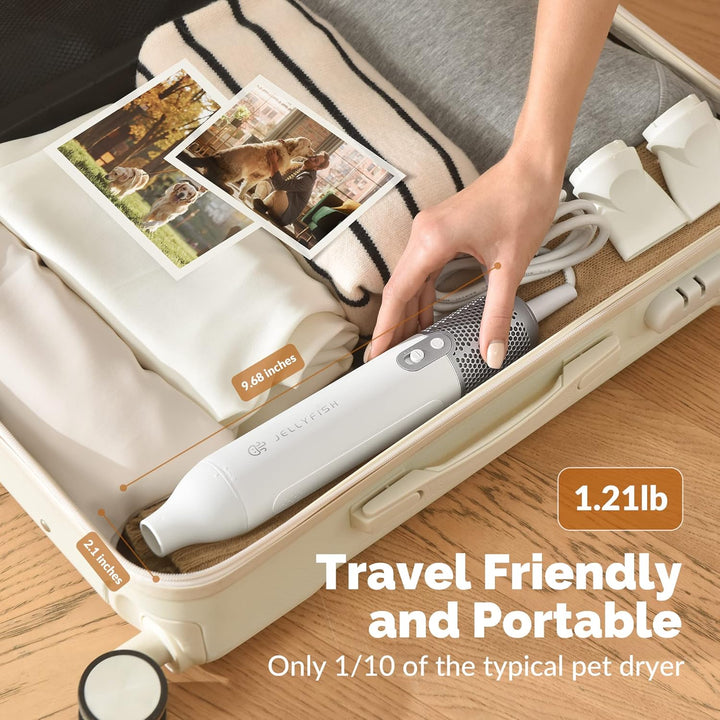 Dog Dryer for Pet Grooming,Handheld 1.21Lb Lightweight Dog Hair Dryer 2 Speeds 4 Temp,Portable High Velocity Dog Blow Dryer for Trave Home