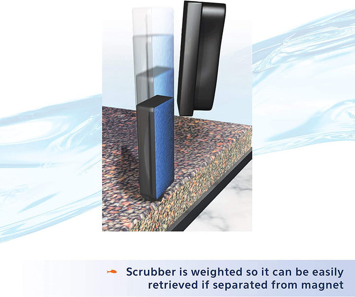 Aquarium Algae Scraper, Fish Tank Cleaning Magnets for Glass/Acrylic, Small, Black