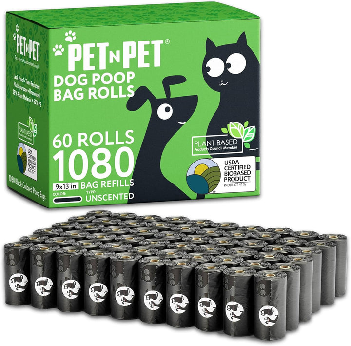1080 Counts Green Poop Bags for Dogs, 41% Plant Based & 59% PE Extra Thick Dog Poop Bags Rolls, 9" X 13", Lavender Scented Pet Waste Bag