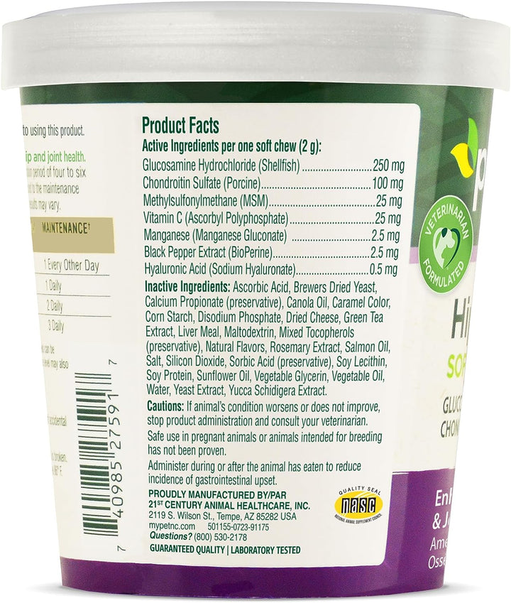 Hip & Joint Health Supplement for Dogs (90 Chews), Glucosamine Chondroitin MSM Dog Chews with Hyaluronic Acid, Liver Flavored Bone & Joint Support Supplement, for All Breeds