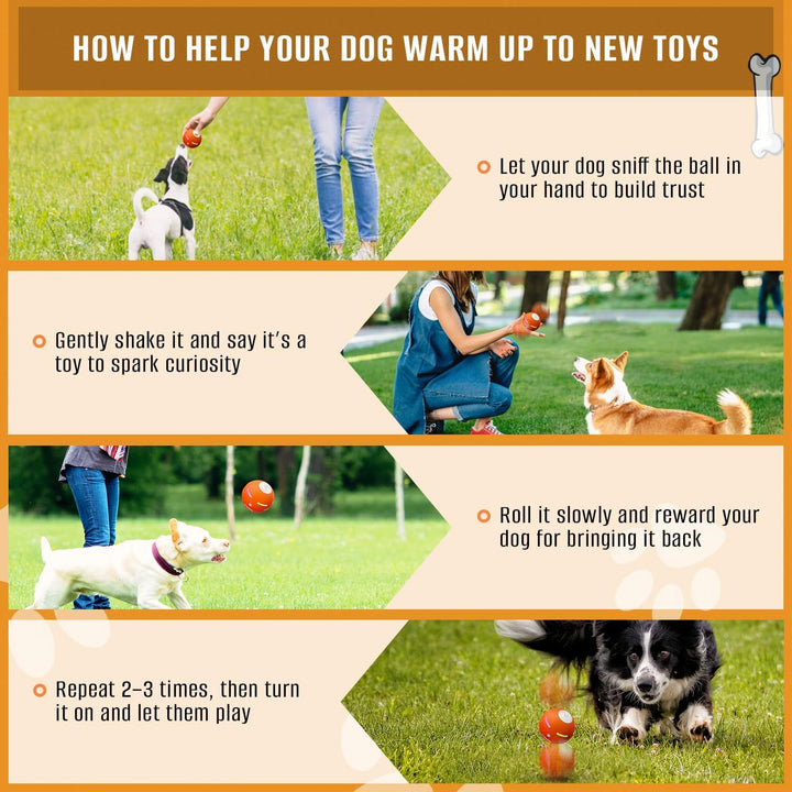 Interactive Dog Toys Dog Ball,[2025 Newly Upgraded] Durable Motion Activated Automatic Rolling Ball Toys For/Small/Medium/Large Dogs,Usb Rechargeable(Orange)