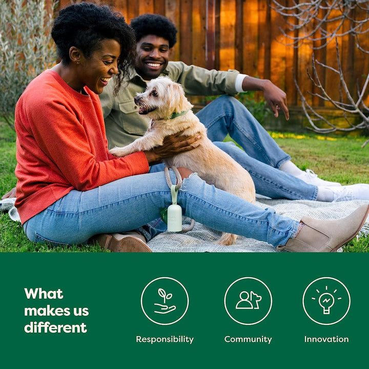 Dog Poop Bag Holder, Durable and Guaranteed Leakproof, Unscented, Dispenser with Starter Roll