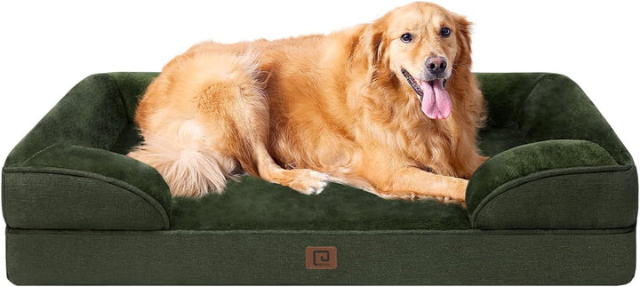 Orthopedic Dog Beds for Extra Large Dogs 44X32Inch, Waterproof Memory Foam XL Pet Bed with Sides, Non-Slip and Egg-Crate Foam Big Dog Couch Bed with Washable Removable Cover, Grey