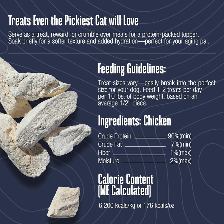 Whole Life Cat Just One Chicken Freeze Dried Cat Treats - Human Grade High Protein Food, Healthy Training Snacks, Freeze Dried Chicken Food Toppers, USA Made Natural Treats - 10 Oz (Pack of 1)