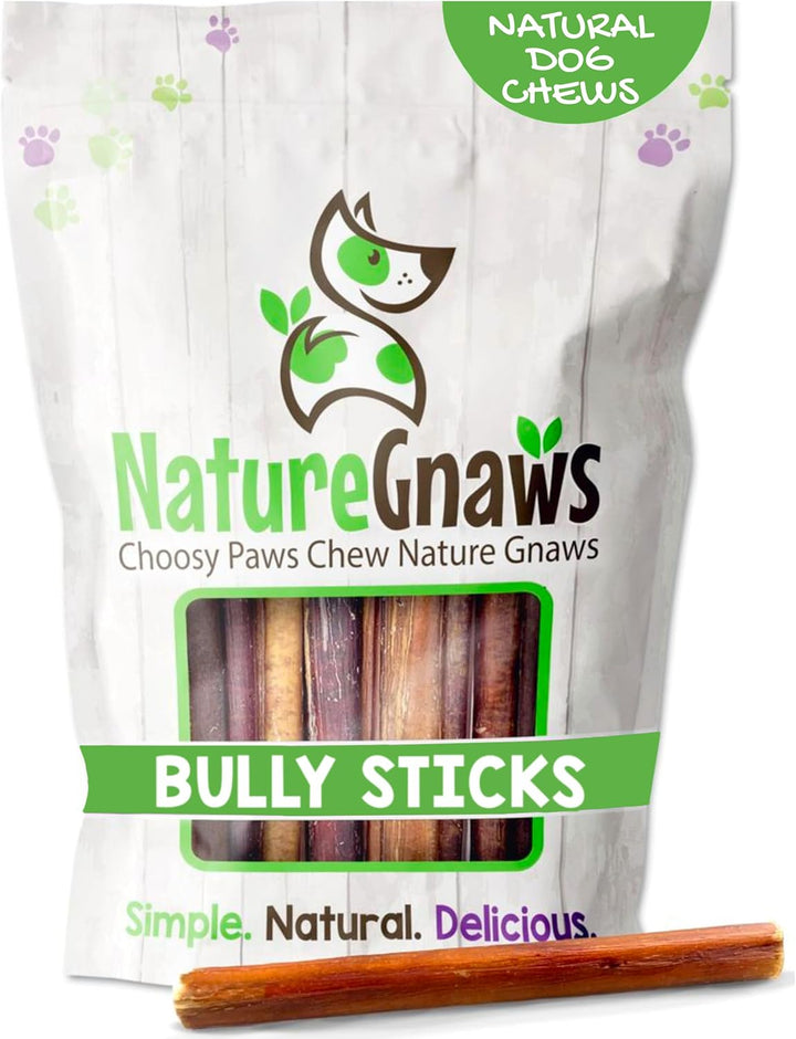 Bully Sticks for Dogs 11-12" (8Oz) - Mixed Thickness - Long Lasting for Aggressive Chewers and Large Dogs - Natural Beef Dog Chew Bones