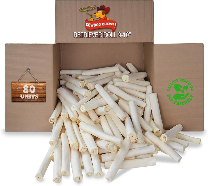Retriever Roll 9-10 Inch All Natural Rawhide Product (20 Pack)