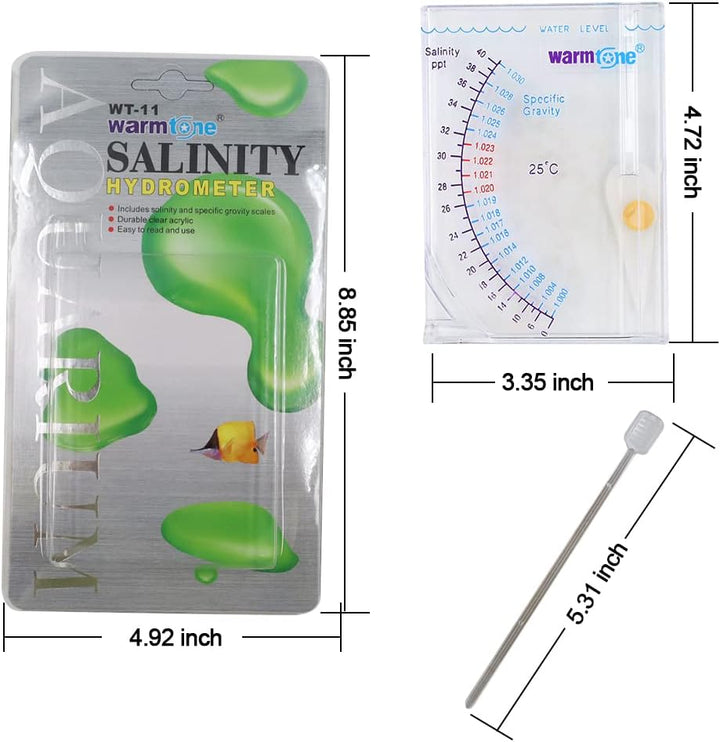 Salinity Tester, Sea Specific Gravity Test for Fish Tank Pond Water Saltwater Freshwater, Accurate Automatic Hydrometer