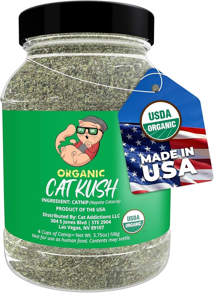 Organic Catnip by , Safe Premium Blend Perfect for Cats, Instilled with Maximized Potency Your Kitty Is Guaranteed to Go Crazy For! (1 Cup)