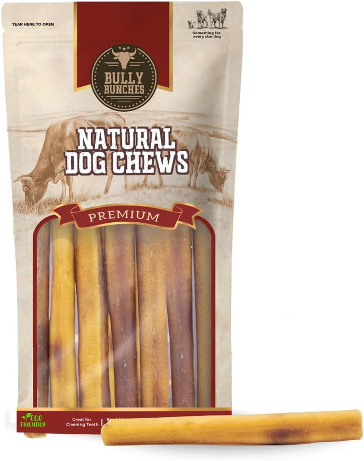 Premium 6 Inch Standard Odor-Free Bully Sticks for Small to Medium Dogs & Puppies - Long Lasting Chews for Oral Care - All Natural, 100% Beef Dog Treats, Rawhide Free (5 Pack)