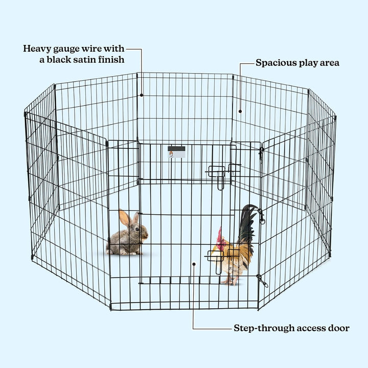 Dog Playpen - Foldable Metal Exercise Puppy Play Pen with 8 24X30In Panels - Indoor/Outdoor Pen with Door for Dogs, Cats or Small Animals by