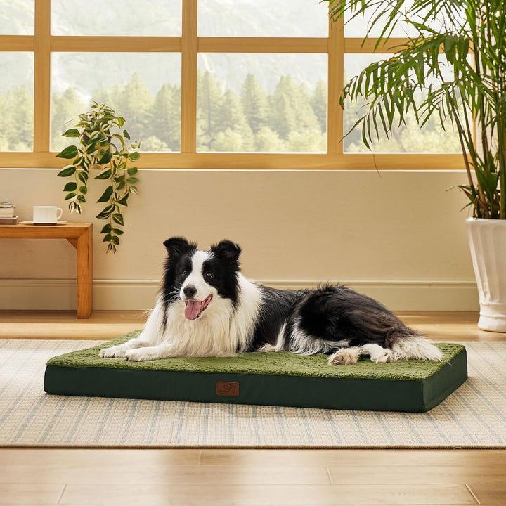 Dog Beds Large Sized Dog - Comfy Flat Pet Beds with Removable Washable Cover, Orthopedic Egg Crate Foam Puppy Mat, Suitable for Pet up to 65 Lbs