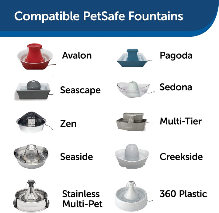 Replacement Pump, Submersible, Quiet Operation, Compatible with Drinkwell Ceramic, Stainless Steel, 360 Pet Water Fountains (PAC00-13206)