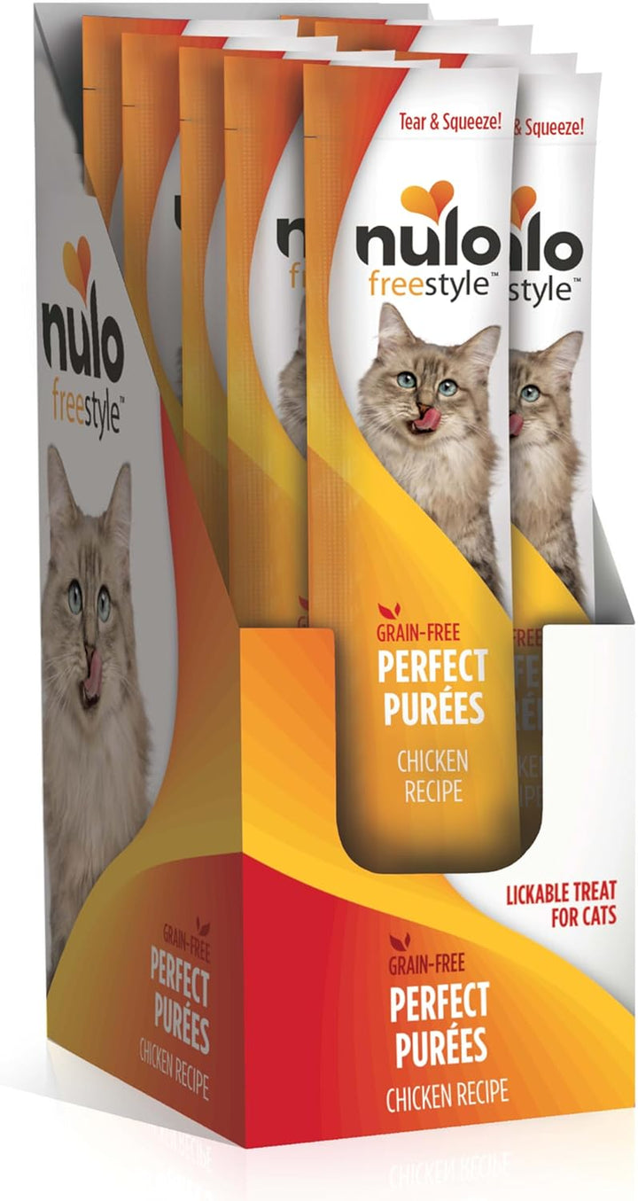 Freestyle Grain-Free Perfect Purees Premium Wet Cat Treats, Squeezable Meal Topper for Felines, High Moisture Content to Support Hydration, 0.5 Ounces in Each Lickable Wet Cat Treat Pouch