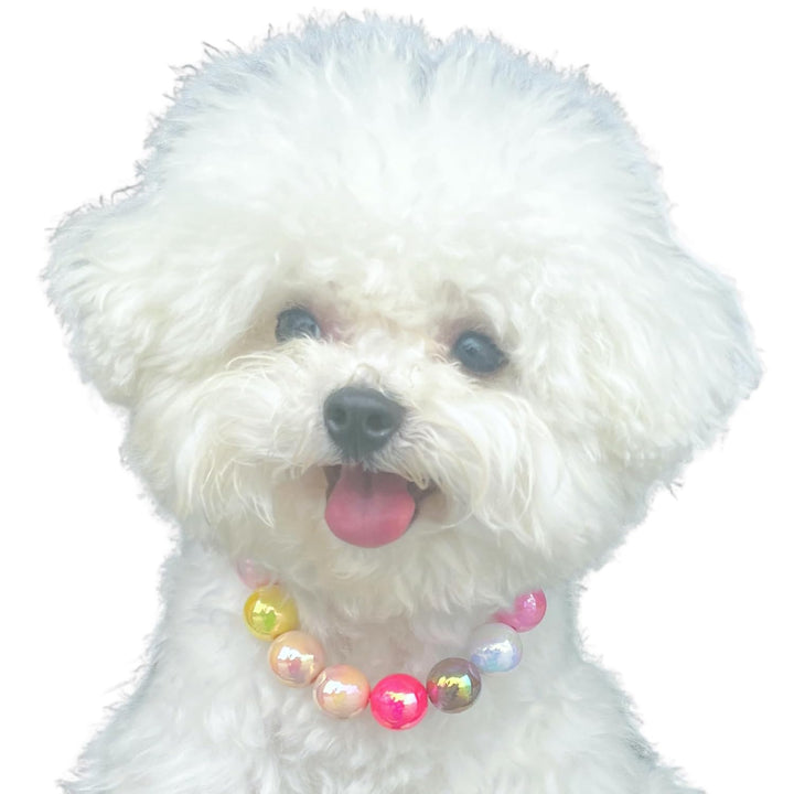 Dogs Necklace,Pet Fashion Necklace, Colorful Beaded Necklace,Pet Jewelry,Vibrant Candy-Colored Pet Jewelry Necklace for Cats and Dogs(12.6-14.57 Inches)