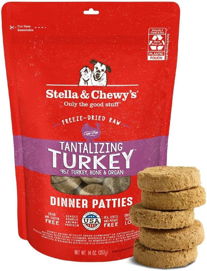 Freeze-Dried Raw Dinner Patties - Beef Recipe - High Protein Grain-Free Puppy & Dog Food - Perfect for Picky Eaters - 25 Oz