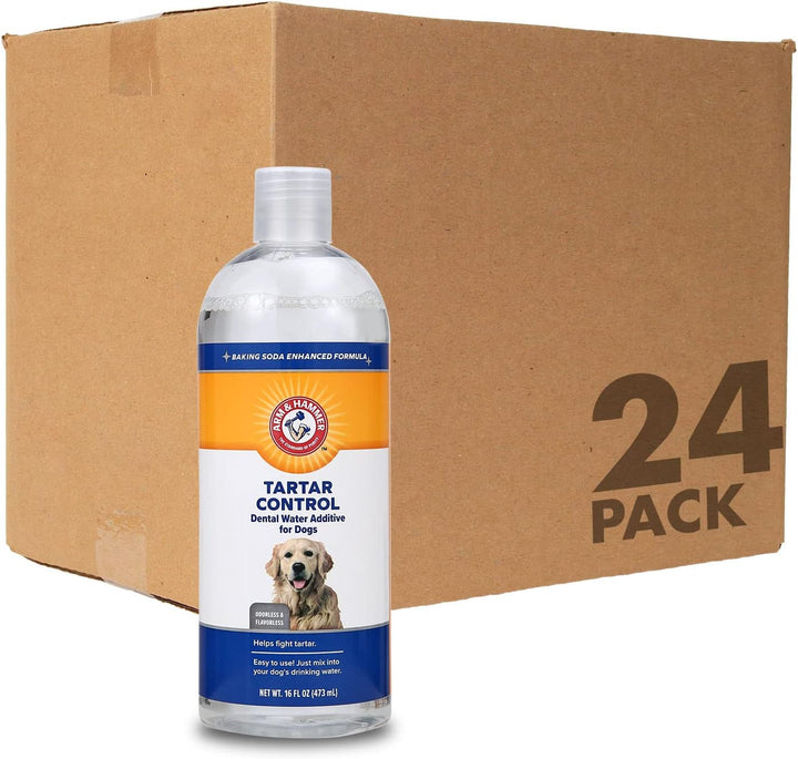 Dog Water Additive for Dental Care - Bad Breath Eliminator for Dogs & Dog Breath Freshener - Dog Tooth Plaque Cleaner & Dog Tartar Remover - 16 Fl Oz Dental Rinse for Dogs - Package of 1