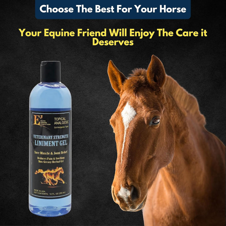 Veterinary Strength Liniment Gel for Sore Muscle & Joint Relief - Reduces Pain & Swelling - Horse Liniment for Humans & Pets - Arthritis Aid - Non-Greasy Herbal Formula- Topical Analgesic