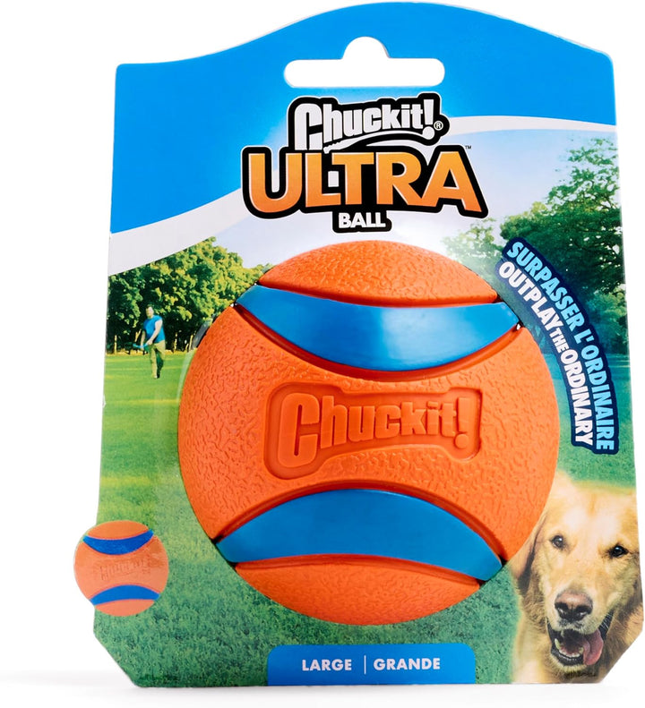 Ultra Ball Dog Toy - Size Large - for Dogs 60-100 Lbs - Made from Durable Rubber - Super Bouncy - Floats in Water - 3-Inch Diameter - Pack of 1