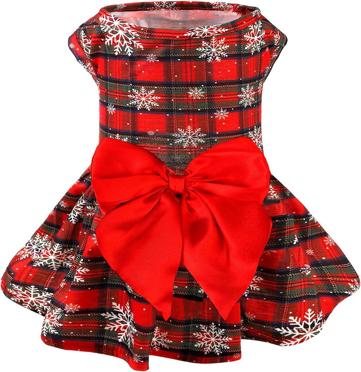 Classic Plaid Dog Dress Cute Puppy Clothes Outfit Medium