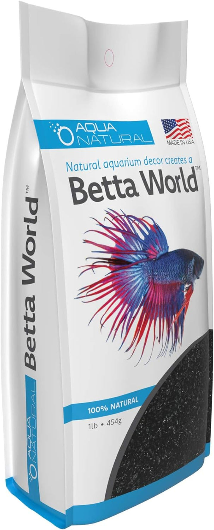 Betta World - Diamond Black Quartz 1Lb, Gravel/Rocks/Substrate for Fish Tank/Bowl (BETTA003)