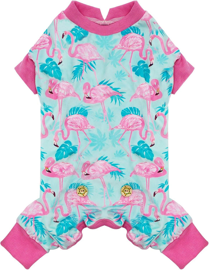 Dog Pajamas Velvet Dog Pajamas Large Sized Dogs Soft Dogs Clothes Pjs with Yellow Ducks Pattern Stretchy Pet Jammies Coat Comfy Pet Onesie Costume, 3X-Large