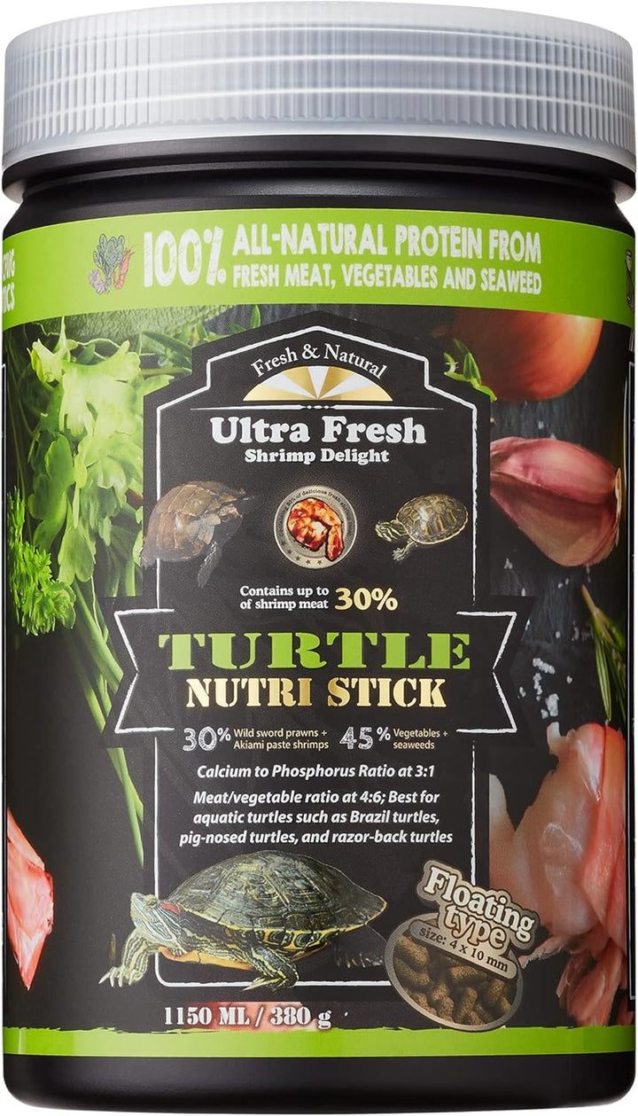 - Turtle Nutri Stick, Wild Sword Prawn, Calcium & Vitamin D Enriched Aquatic Turtle Food with Probiotics for Picky Turtles, Made from All Natural Ingredients 3.35 Oz