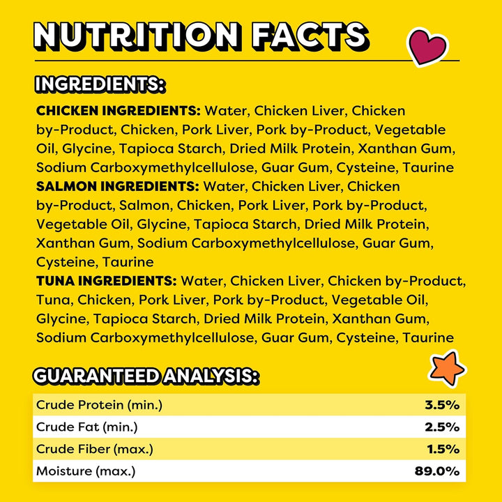 Creamy Puree Variety Pack of Squeezable Cat Treats, 0.42 Oz. Tubes, 24 Count