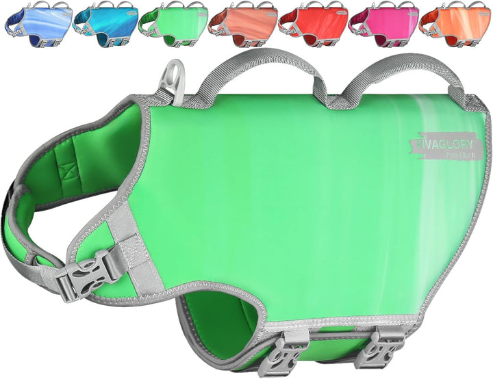 Neoprene Dog Life Vest, Dog Life Jacket for Swimming & Boating, Lightweight & Buoyancy for Puppy Doggy, Swimming Vest with Handle, XS, Raspberry Pink