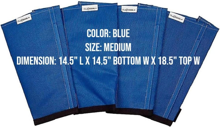 Horse Leggins, Patented Loose Fitting Fly Boots, Breathable Plastic Mesh (Blue/Medium)