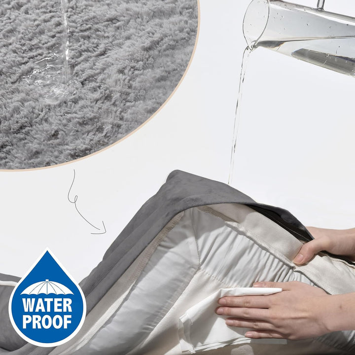 Orthopedic Dog Bed for Extra Large Dogs 42X30 Inch, Waterproof Supportive Egg Crate Foam XL Pet Bed with Removable Bolsters, Dog Couch with Washable Cover & Non-Slip Bottom, Grey