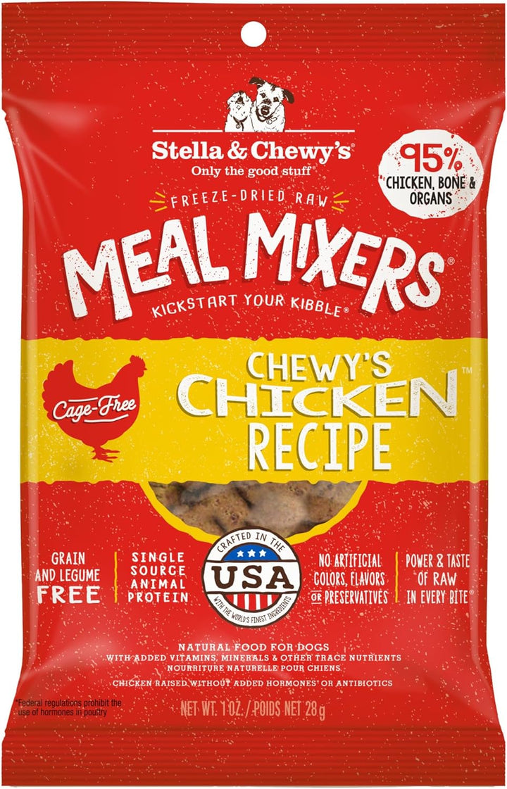 Freeze-Dried Raw Chicken Meal Mixers- Dog Food Topper and Mixer - Made with 95% Cage-Free Chicken, Organs & Bone - Perfect for Picky Eaters - Grain-Free - 3.5Oz