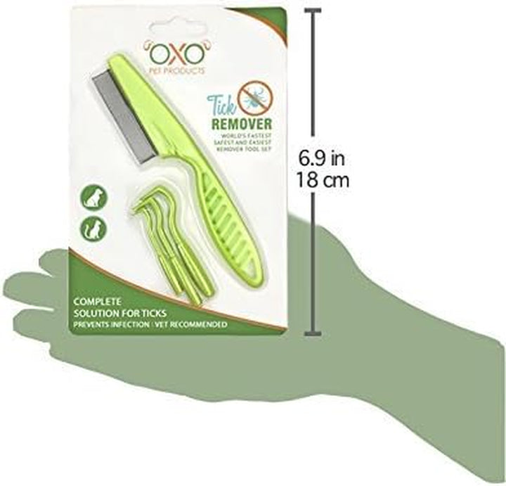 Home Tick Removal Tool for Dogs, Cats and Humans | Ultra-Safe Tick Remover | Removes Entire Head & Body | Pain-Free Ticks Remover | Tick Control Products | Pack of 3 + Flea Comb for Pets.