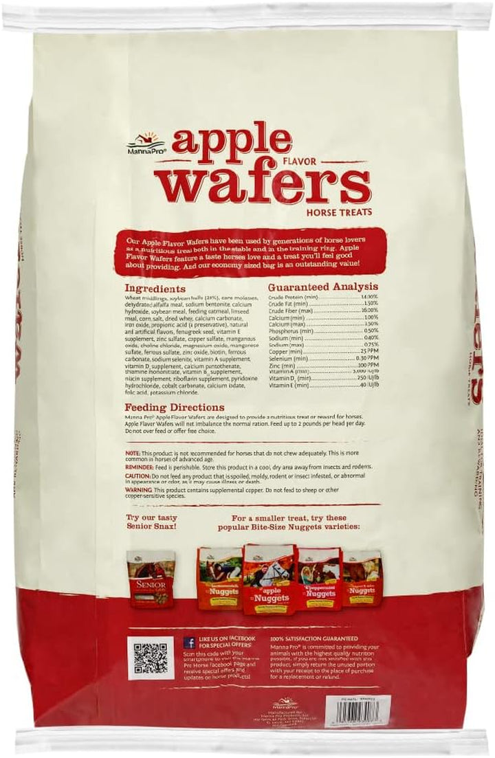 Apple Wafers, Treats for Horses, Packed with Vitamins & Minerals, Apple Flavored Horse Treats, 20 Lbs