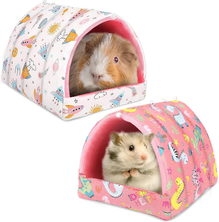 2 Pack Guinea Pig Hideout,Guinea Pig Bed Washable Small Animal House Cage Accessories for Mouse Chinchillas Hamsters Hedgehogs Ferrets Bearded Dragons and Rats
