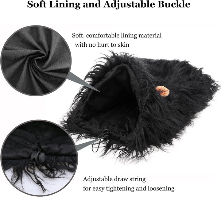 Lion Mane Wig for Dogs with Ears, Funny Pet Costumes for Halloween Christmas