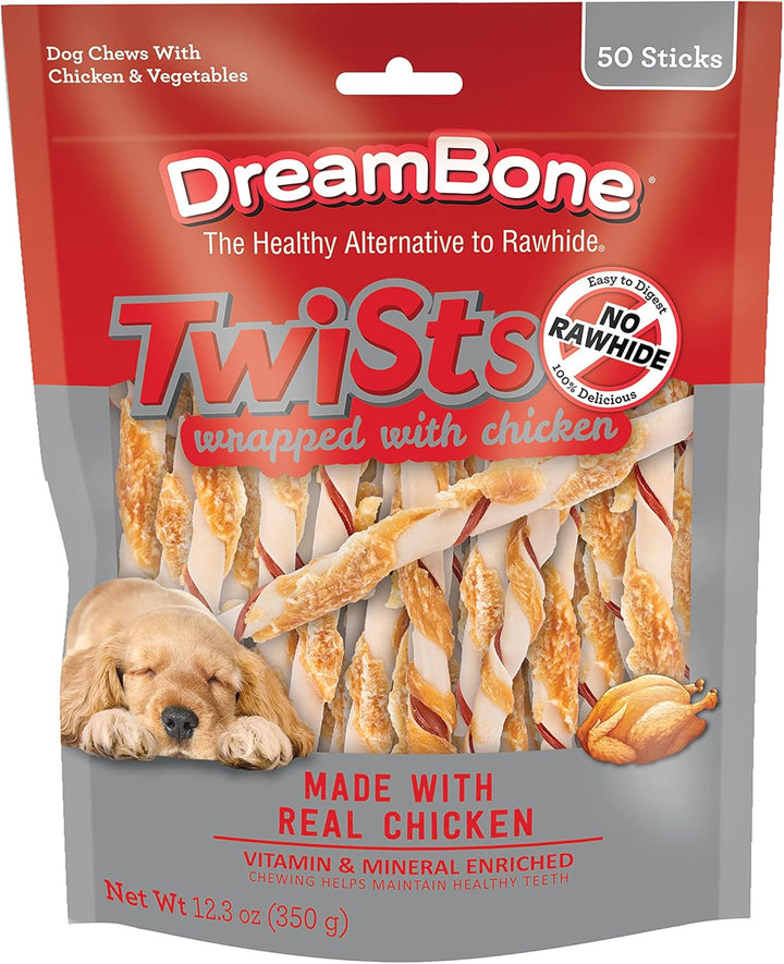 Twist Sticks, Made with Real Chicken, Rawhide-Free Chews for Dogs, 50 Count