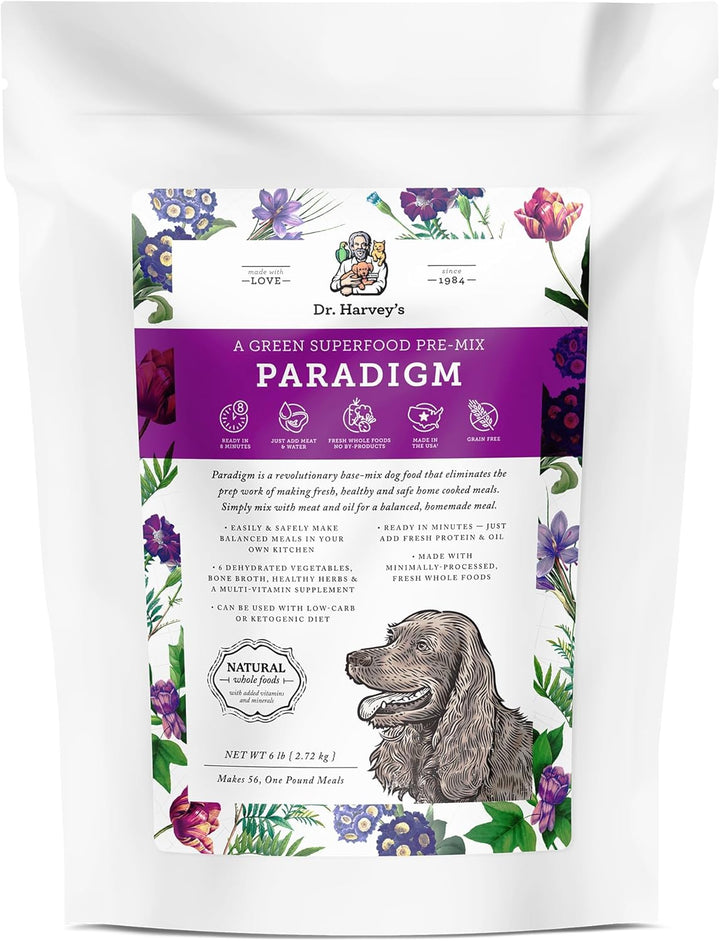 Paradigm Green Superfood Dog Food, Human Grade Dehydrated Grain Free Base Mix for Dogs, Diabetic Low Carb Ketogenic Diet (6 Pounds)
