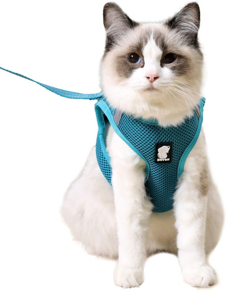 Cat Harness and Leash - Ultra Light Escape Proof Kitten Collar Cat Walking Jacket with Running Cushioning Soft and Comfortable Suitable for Puppies Rabbits