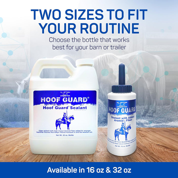 Fiber- Fortified Hoof Guard Sealant 16Oz – Pro-Grade Formula Hoof Protector with Aramid for Stronger Hooves – Helps Fill Cracks & Lock in Moisture - Shields against Thrush, UV Damage & Brittleness