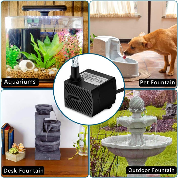 3W 50GPH Mini Submersible Water Pump, Small Fountain Pump for Pond, Aquariums, Fish Tank, Tabletop Fountain, Pet Fountain, Indoor or Outdoor Fountain
