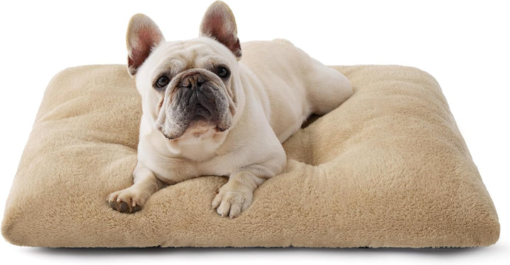 Washable XL Dog Bed for Crate for Extra Large Dogs, Comfort Fluffy Plush Pet Pillow Bed Kennel Pad with Non-Slip Bottom, Machine Washable Pet Sleeping Mat, 41"X27", Gray