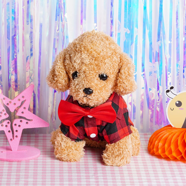 3 Pack Plaid Puppy Cat Shirt Cute Cat Shirt Dog Shirt for Extra Small Dogs Cats Birthday Party and Holiday Photo