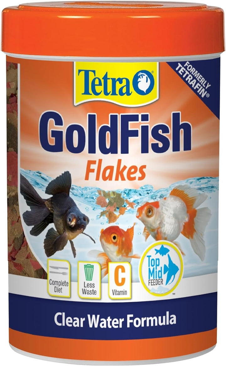 Goldfish Flakes, Nutritionally Balanced Diet for Aquarium Fish, Vitamin C Enriched Flakes, 7.06 Oz