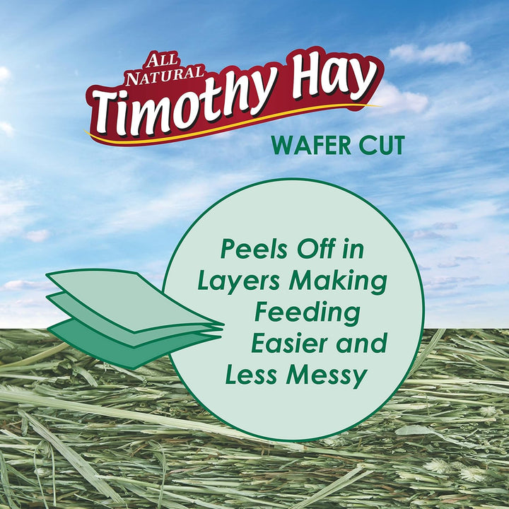 Wafer Cut All Natural Timothy Hay for Pet Guinea Pigs, Rabbits & Other Small Animals, 60 Ounce