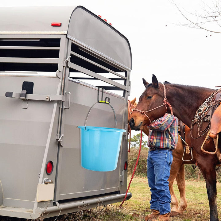2 Pieces 4 Inch Tack Hook over Rail Bridle Hooks Heavy Duty Horse Water Bucket Hangers Metal Stall Hooks for Horses Tough Horse Halter Rack for Fishing Saddle Fence Door Holder