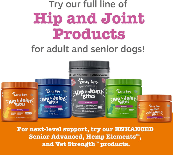 Hip and Joint for Dogs, Glucosamine for Dogs Hip and Joint Supplement with Chondroitin, MSM, Vitamins C & E - Bacon, 90 Count