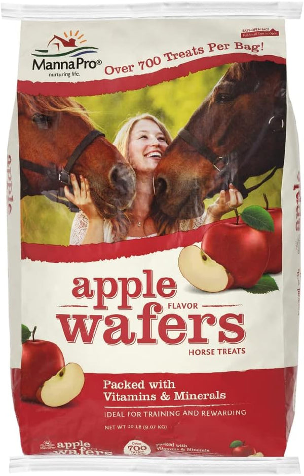 Apple Wafers, Treats for Horses, Packed with Vitamins & Minerals, Apple Flavored Horse Treats, 20 Lbs