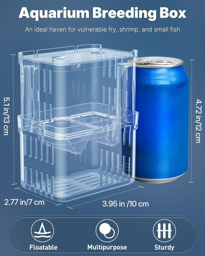 Aquarium Breeding Box - Transparent Plastic Breeder Box for Fish Tank, Fry Hatchery Incubator for Baby Fish, Shrimp, Betta, Clownfish, Guppy, Large