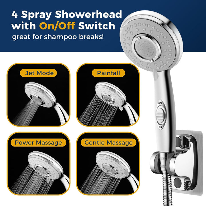Shower Head Sink-Faucet Bathtub-Bathroom-Garden - Hose Sprayer Attachment(5 Adapters) for Hair Washing & Pet Dog Rinse & Baby Bath, ON/OFF Extension for Moen, Kohler, Delta, American Standar