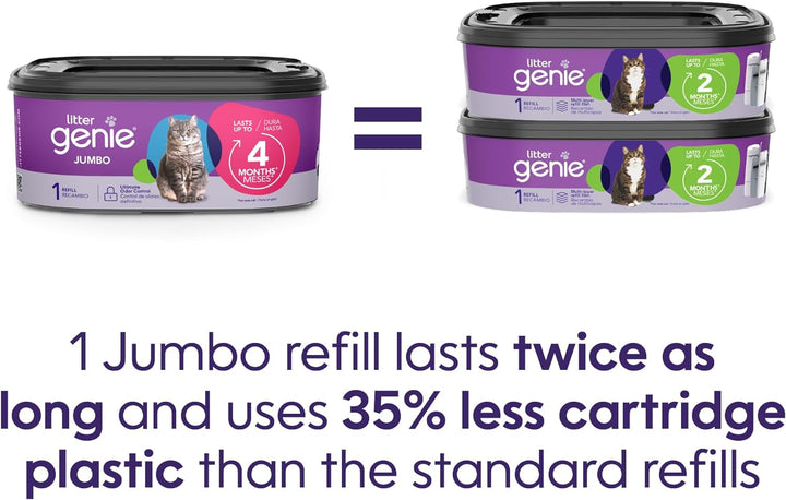 Refill Bags | Jumbo 2-Pack, 56 Total Ft | up to 8 Months of Supply in 2 Cartridges | Ultimate Odor Control Cat Litter Bags